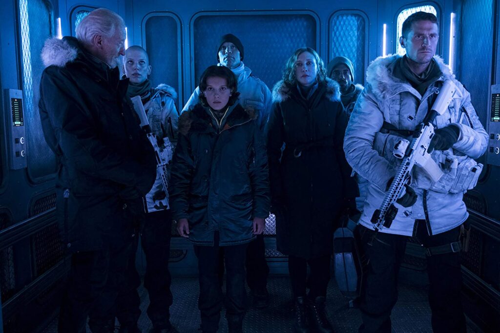 Charles Dance, Millie Bobby Brown and Vera Farmiga in Godzilla: King of the Monsters