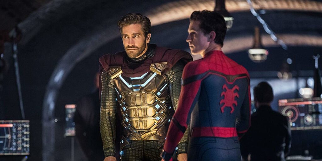 Jake Gyllenhaal and Tom Holland in Spider-Man: Far From Home