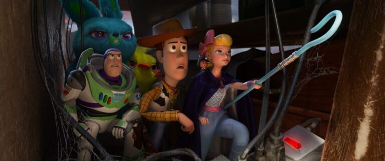 Tim Allen, Tom Hanks and Christina Hendricks in Toy Story 4