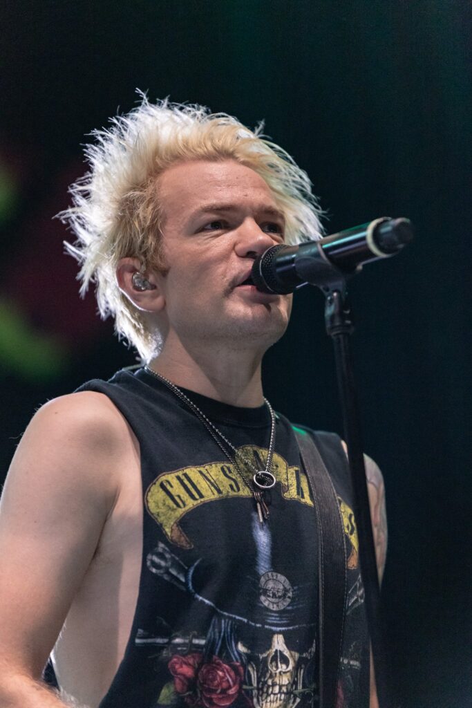 Sum 41 performs at the Rockstar Disrupt Festival in Phoenix, AZ on July 27, 2019.