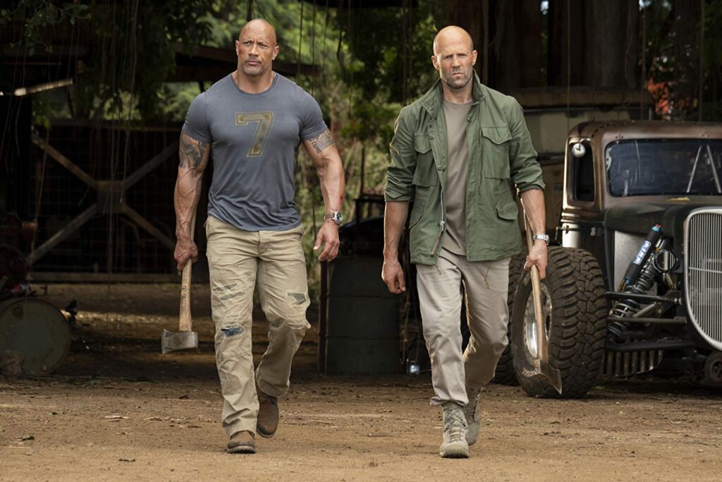 Dwayne Johnson and Jason Statham in Hobbs and Shaw