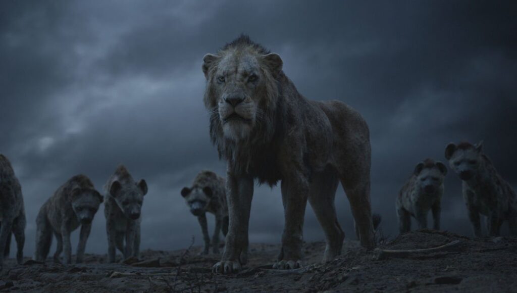 Scar and the hyenas in Disney's The Lion King