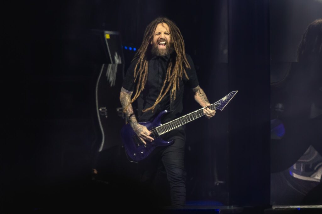 Korn performs at Ak-Chin Pavilion in Phoenix, AZ on August 31, 2019. Photo credit: Brent Hankins