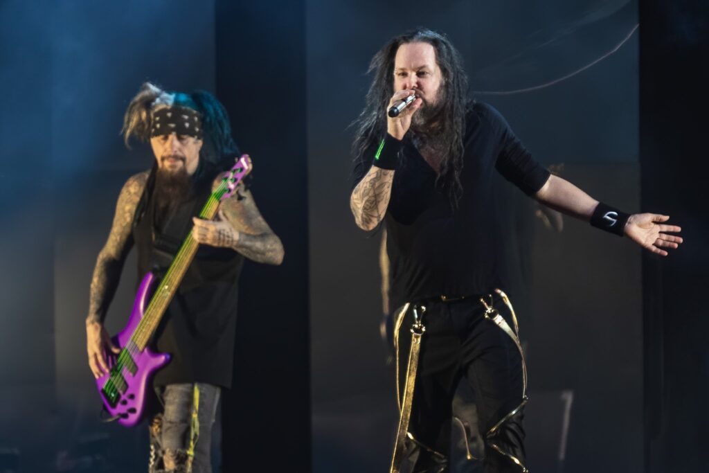 Korn performs at Ak-Chin Pavilion in Phoenix, AZ on August 31, 2019. Photo credit: Brent Hankins
