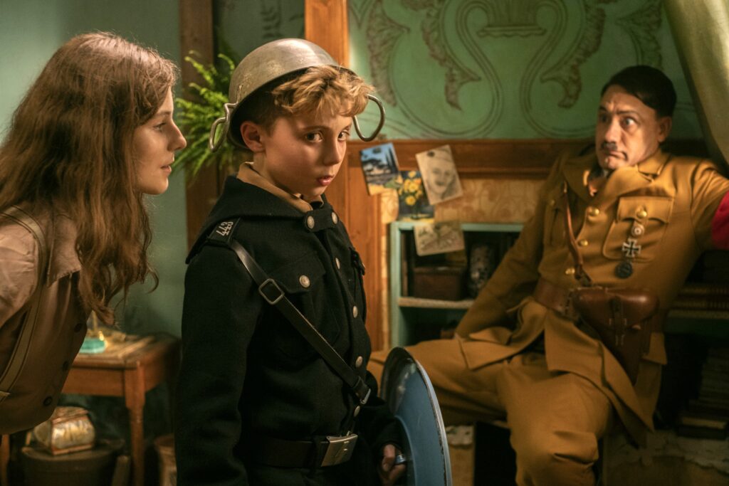 Thomasin McKenzie, Roman Griffin Davis and Taika Waititi in Jojo Rabbit