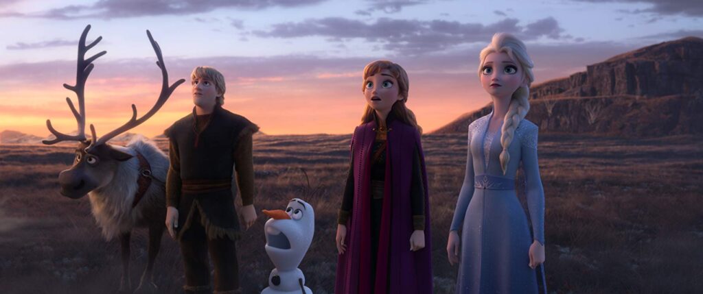 Jonathan Groff, Josh Gad, Kristen Bell and Idina Menzel in Frozen II