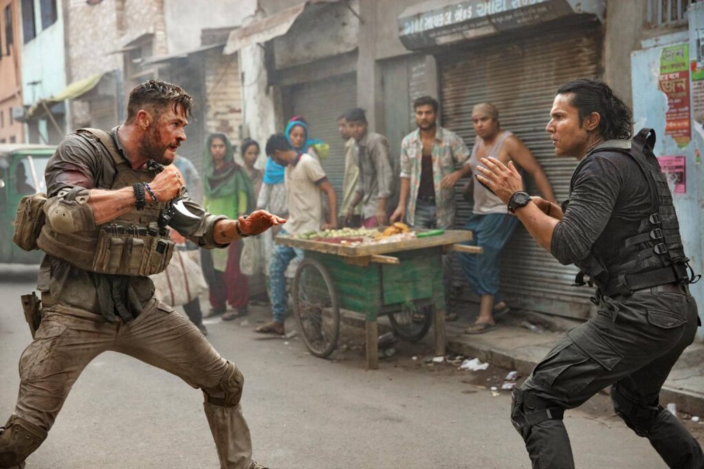 Chris Hemsworth and Randeep Hooda in Extraction