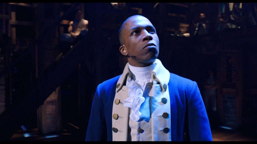 Leslie Odom Jr. in Hamilton, the film of the original Broadway production