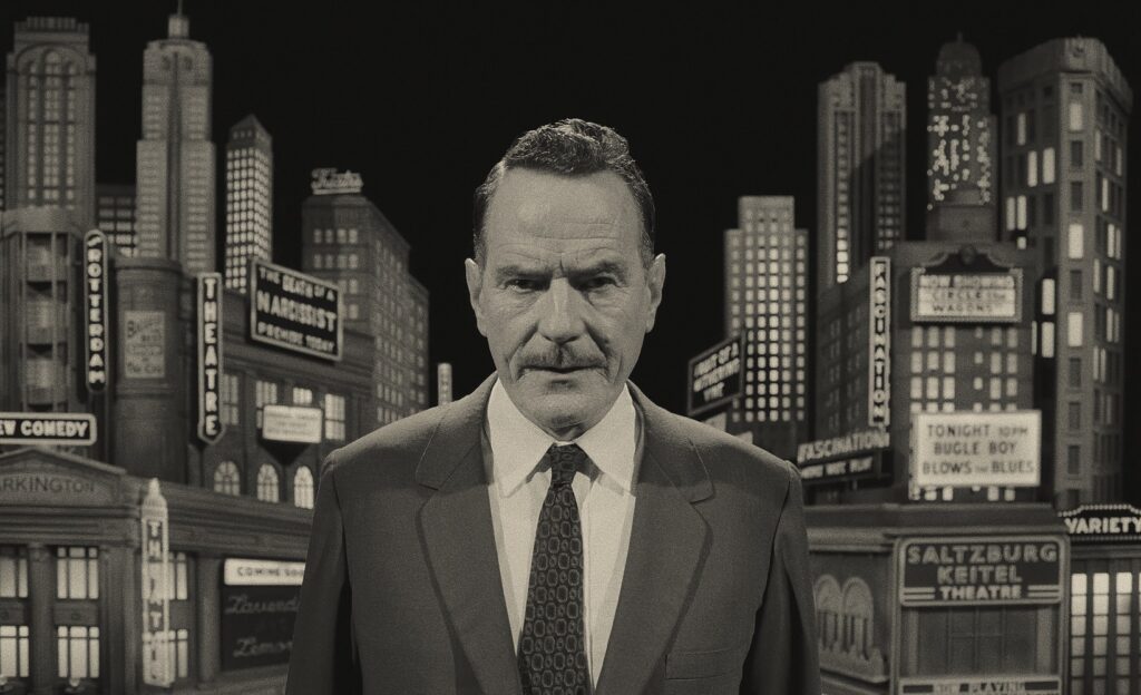 Bryan Cranston stars as "Host" in writer/director Wes Anderson's ASTEROID CITY, a Focus Features release. Credit: Courtesy of Pop. 87 Productions/Focus Features