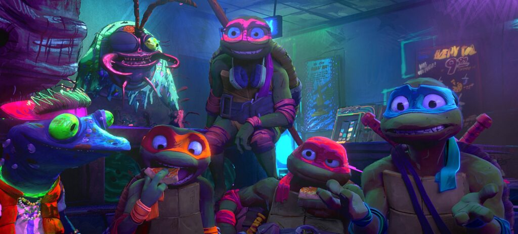 L-r, MONDO GECKO, MIKEY, DONNIE, RAPH and LEO in PARAMOUNT PICTURES and NICKELODEON MOVIES Present