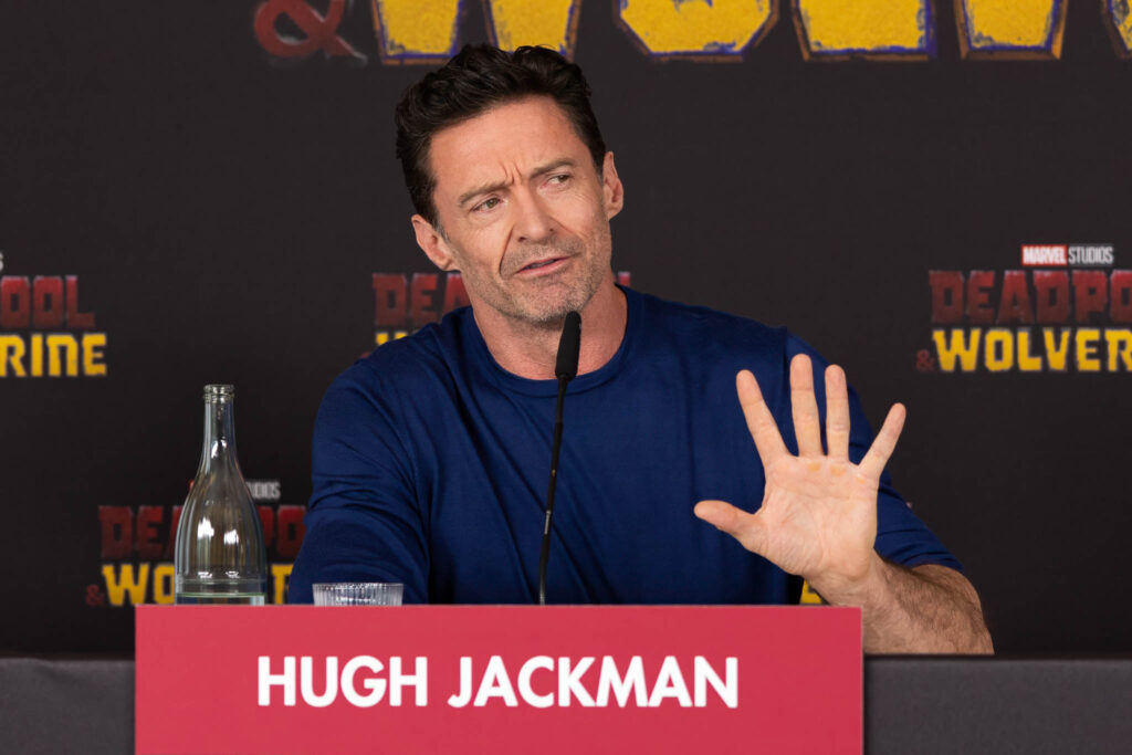 Hugh Jackman at the DEADPOOL AND WOLVERINE press conference in Berlin. Photo by Brent Hankins