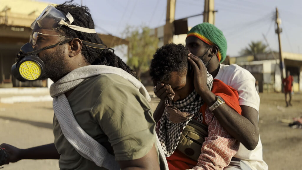 A still from Khartoum by Anas Saeed, Rawia Alhag, Ibrahim Snoopy, Timeea Ahmed and Phil Cox, an official selection of the 2025 Sundance Film Festival. Courtesy of Sundance Institute | photo by Native Voice Films.